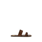 Saint Laurent Brown Calf Leather Bos Taurus Sandals