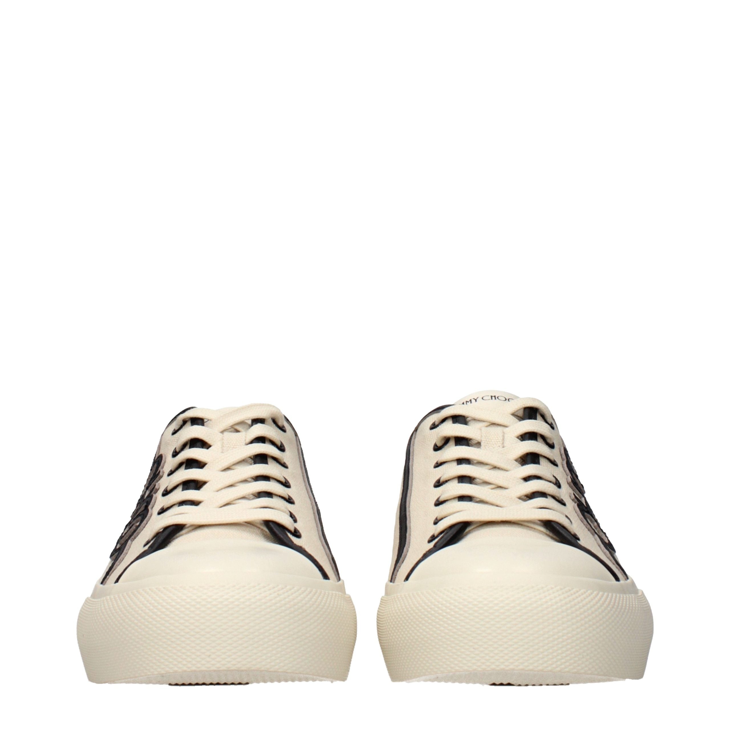 Jimmy Choo Beige Fabric Low Top Sneakers