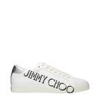 Jimmy Choo White Leather Low Top Sneakers