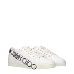 Jimmy Choo White Leather Low Top Sneakers