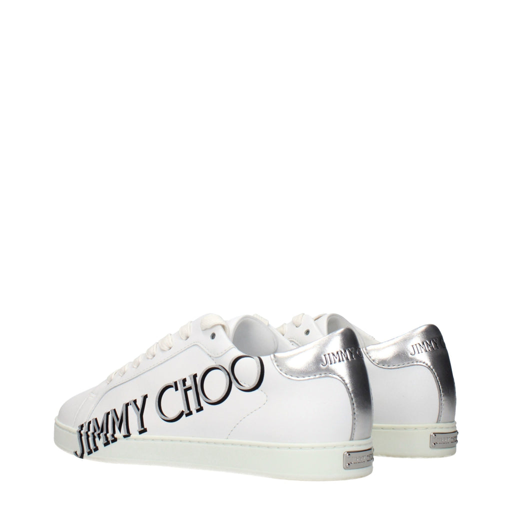 Jimmy Choo White Leather Low Top Sneakers
