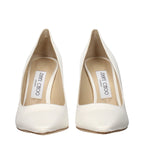 Jimmy Choo Beige Satin Platform Pumps