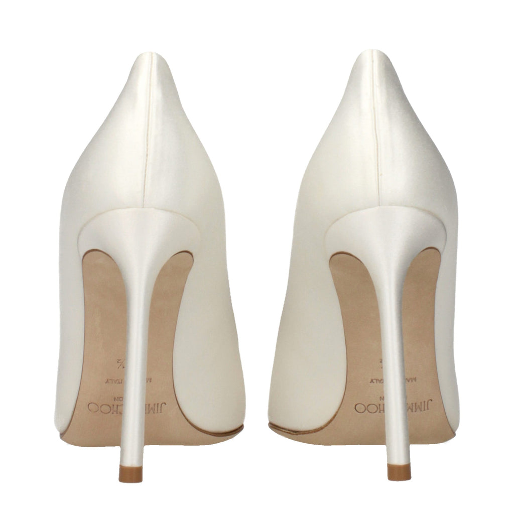 Jimmy Choo Beige Satin Platform Pumps