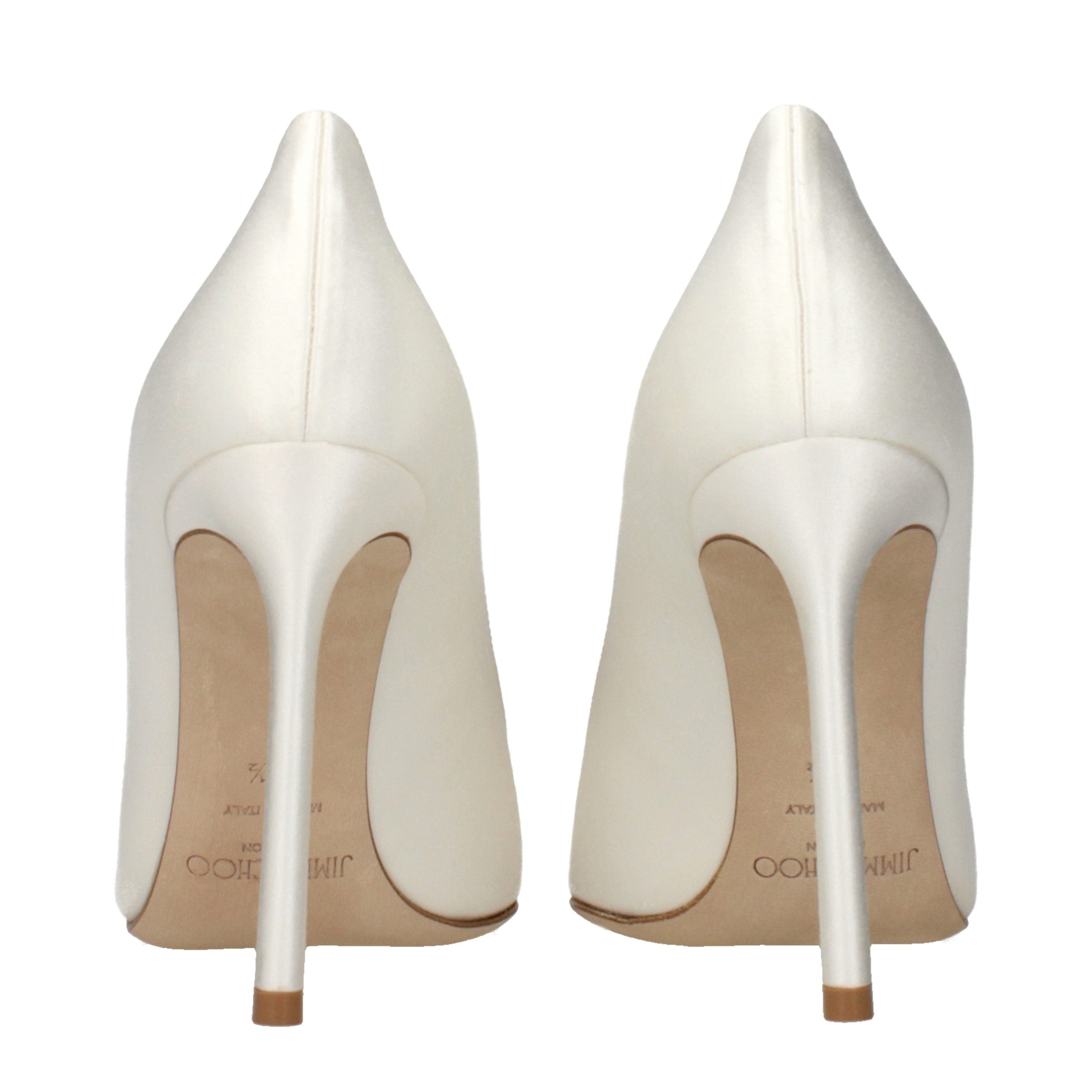 Jimmy Choo Beige Satin Platform Pumps