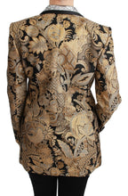 Dolce & Gabbana Black Gold Jacquard Blazer Jacket