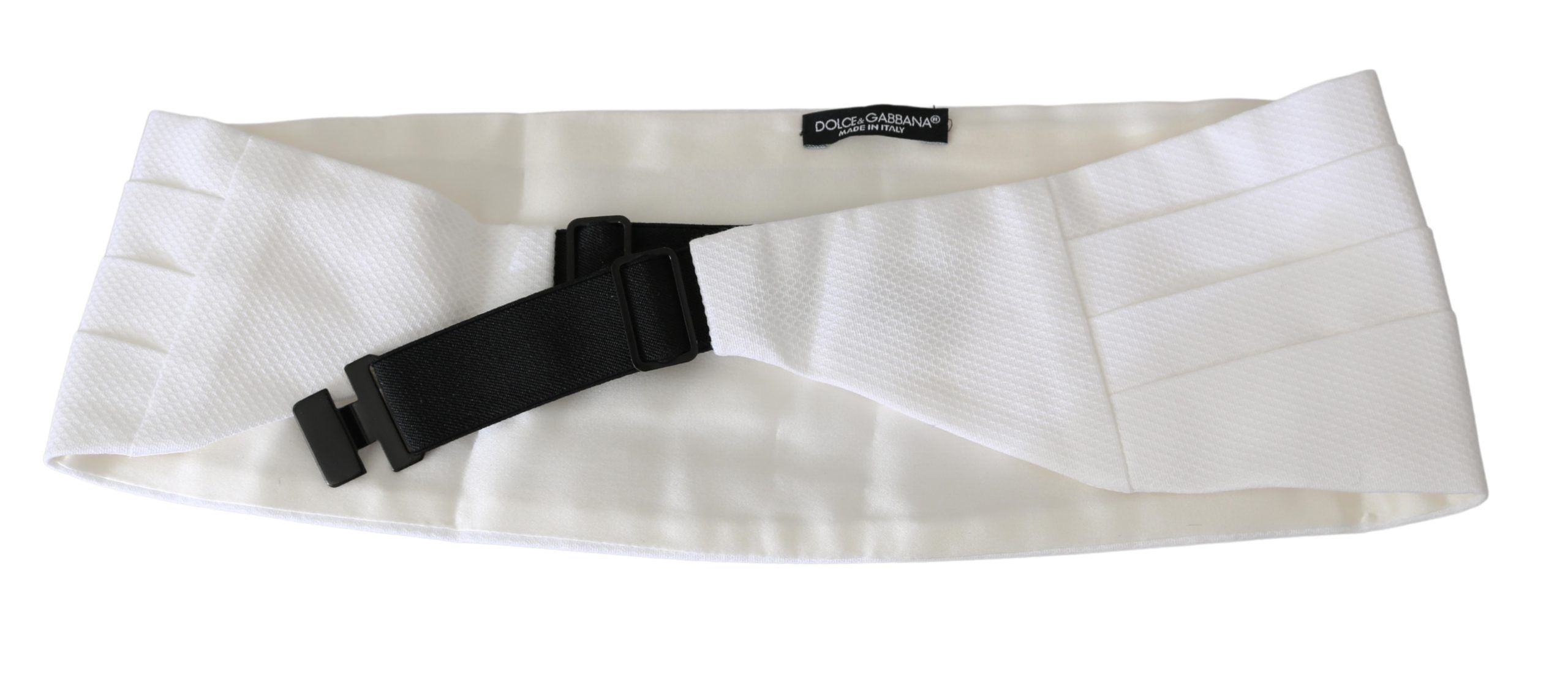 Dolce & Gabbana White Men Waist Belt Cotton Cummerbund