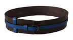 Costume National Brown Thin Blue Line Leather Buckle Belt