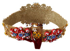 Dolce & Gabbana Embellished Floral Crystal Wide Waist Carretto Belt