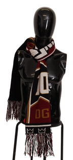 Dolce & Gabbana Multicolor Wool Knit DG King Shawl Wrap Scarf