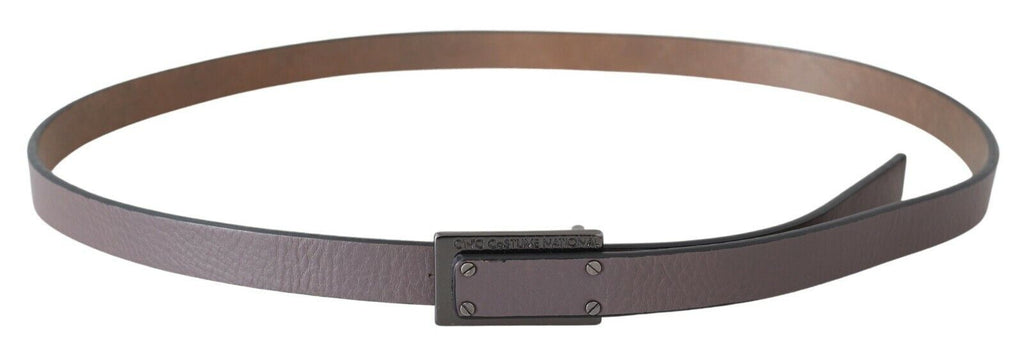 Costume National Brown Leather Tactical Logo Screw Buckle Belt