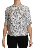 Dolce & Gabbana White Musical Instruments Print Blouse