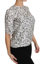 Dolce & Gabbana White Musical Instruments Print Blouse