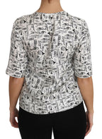 Dolce & Gabbana White Musical Instruments Print Blouse