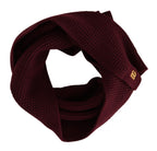 Dolce & Gabbana Dark Red Cashmere Logo Wrap Shawl Knitted Scarf