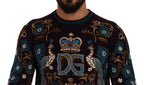 Dolce & Gabbana Bordeaux Cashmere DG Crown Embroidered Sweater
