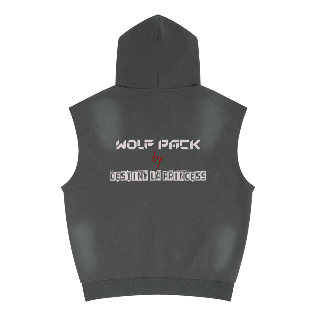 Unisex Vintage Wash Sun Fade Sleeveless Hoodie