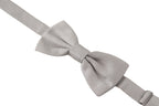 Dolce & Gabbana Gray 100% Silk Adjustable Neck Papillon Tie