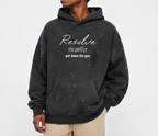 Vintage Washed Frayed Fleece Hoodie