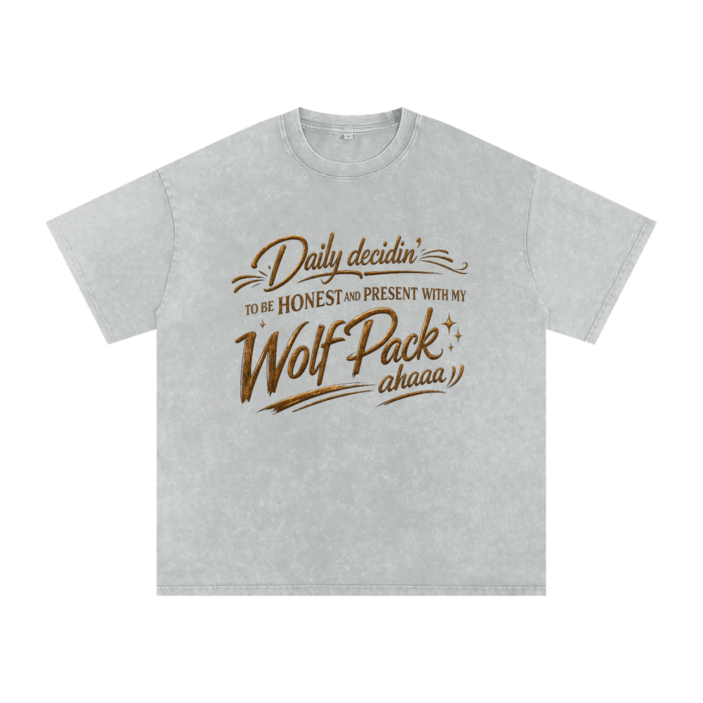 Snow Washed Oversized Cotton T-Shirt