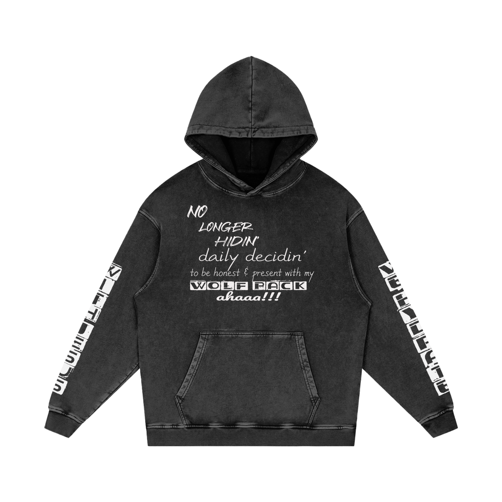 Snow Washed Loose Cotton Hoodie