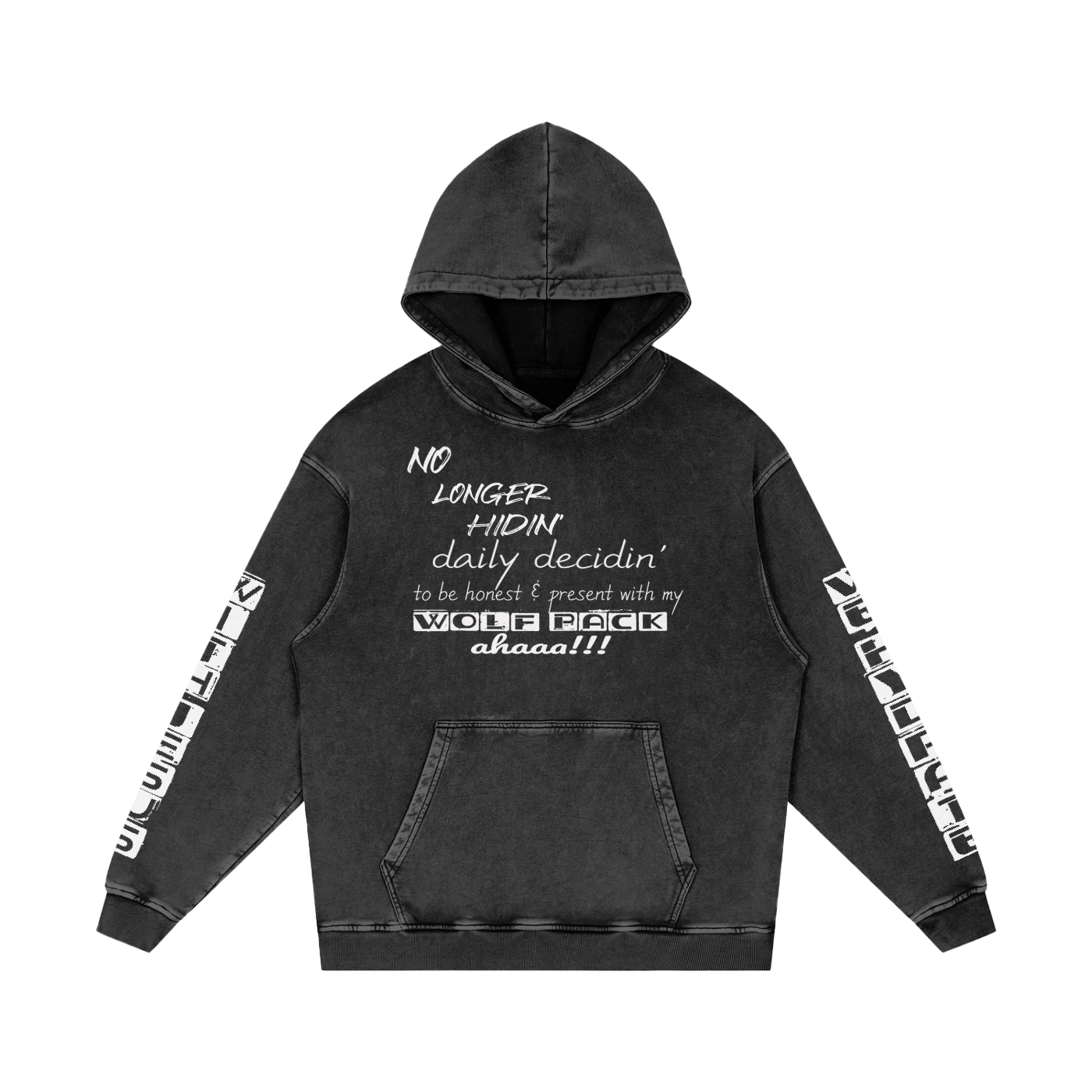 Snow Washed Loose Cotton Hoodie