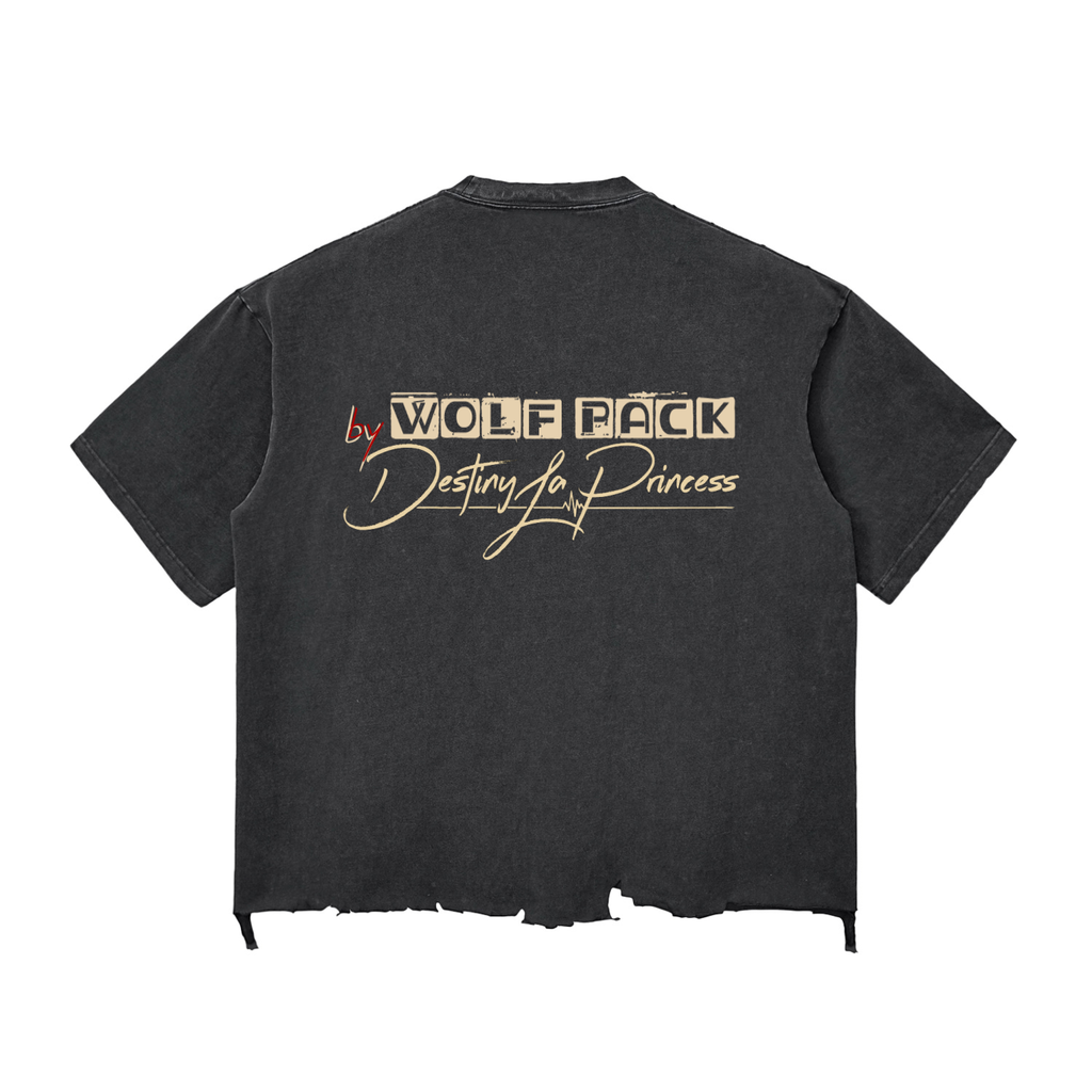 Snow Wash Raw-Hem Boxy T-shirt