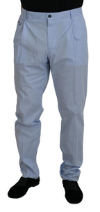 Authentic Designer Authentic Designer Dolce & Gabbana Blue Cotton Stretch Trousers Chinos Pants