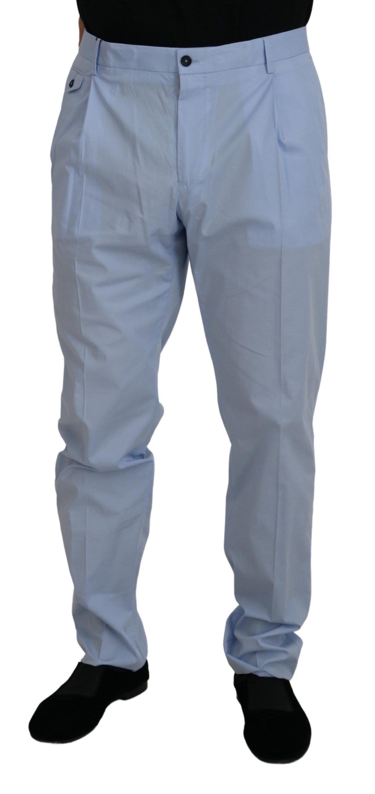 Authentic Designer Authentic Designer Dolce & Gabbana Blue Cotton Stretch Trousers Chinos Pants