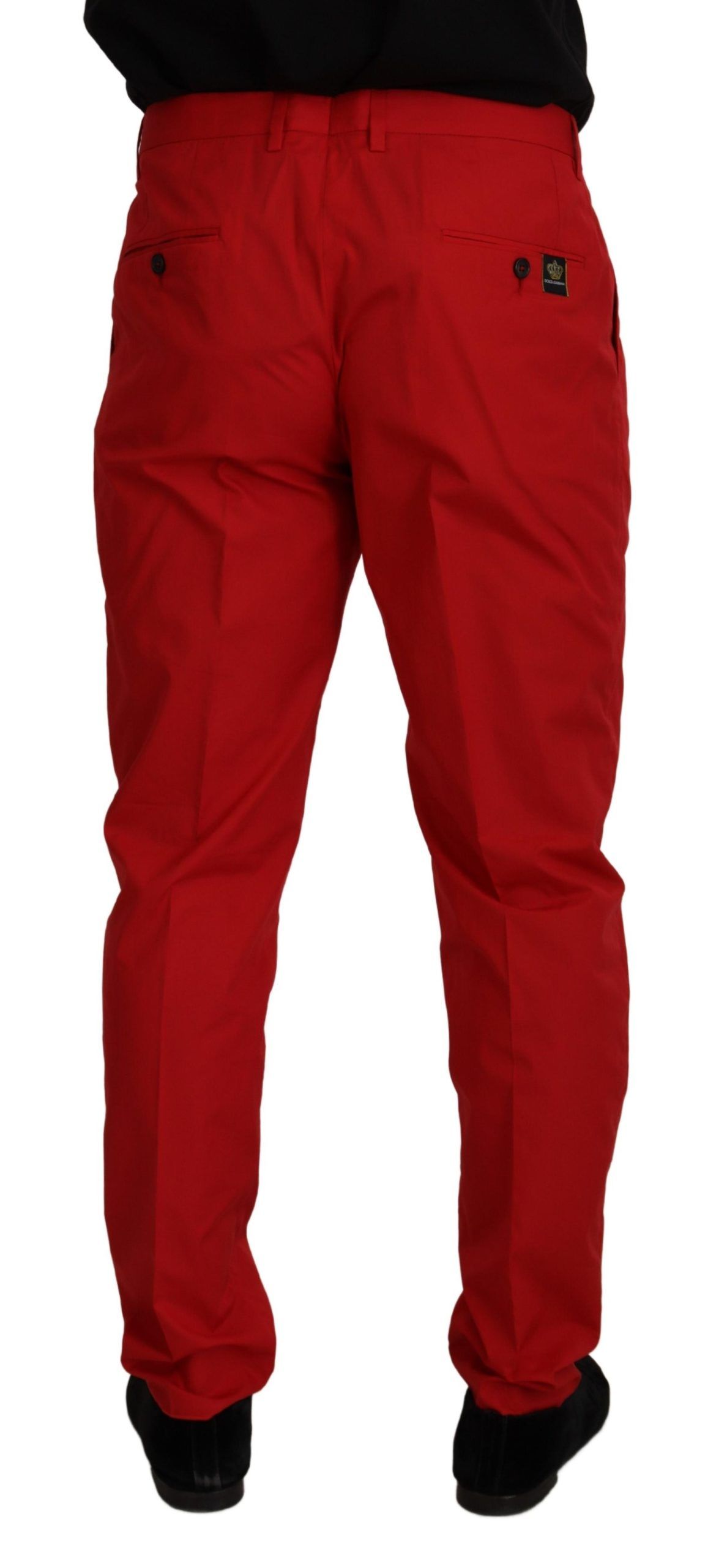Authentic Designer Authentic Designer Dolce & Gabbana Red Cotton Slim Fit Trousers Chinos Pants