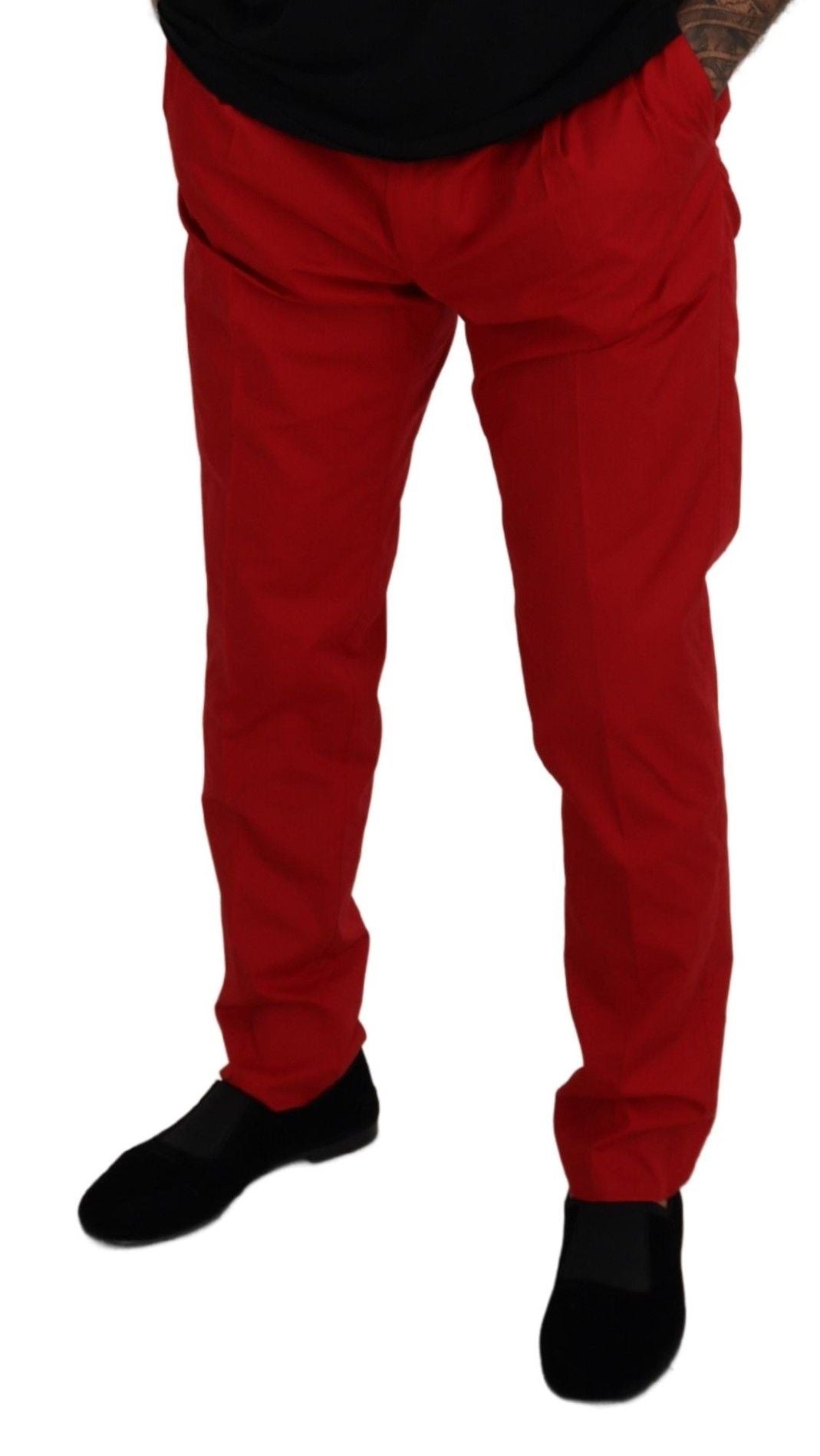 Authentic Designer Authentic Designer Dolce & Gabbana Red Cotton Slim Fit Trousers Chinos Pants