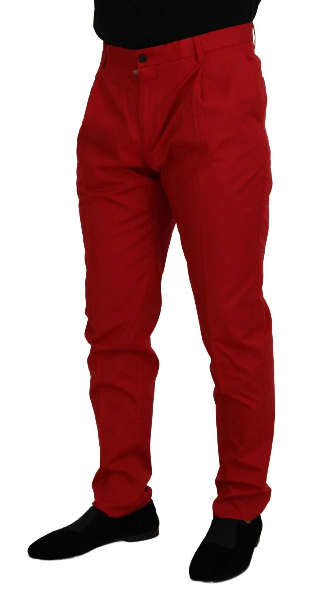 Authentic Designer Authentic Designer Dolce & Gabbana Red Cotton Slim Fit Trousers Chinos Pants
