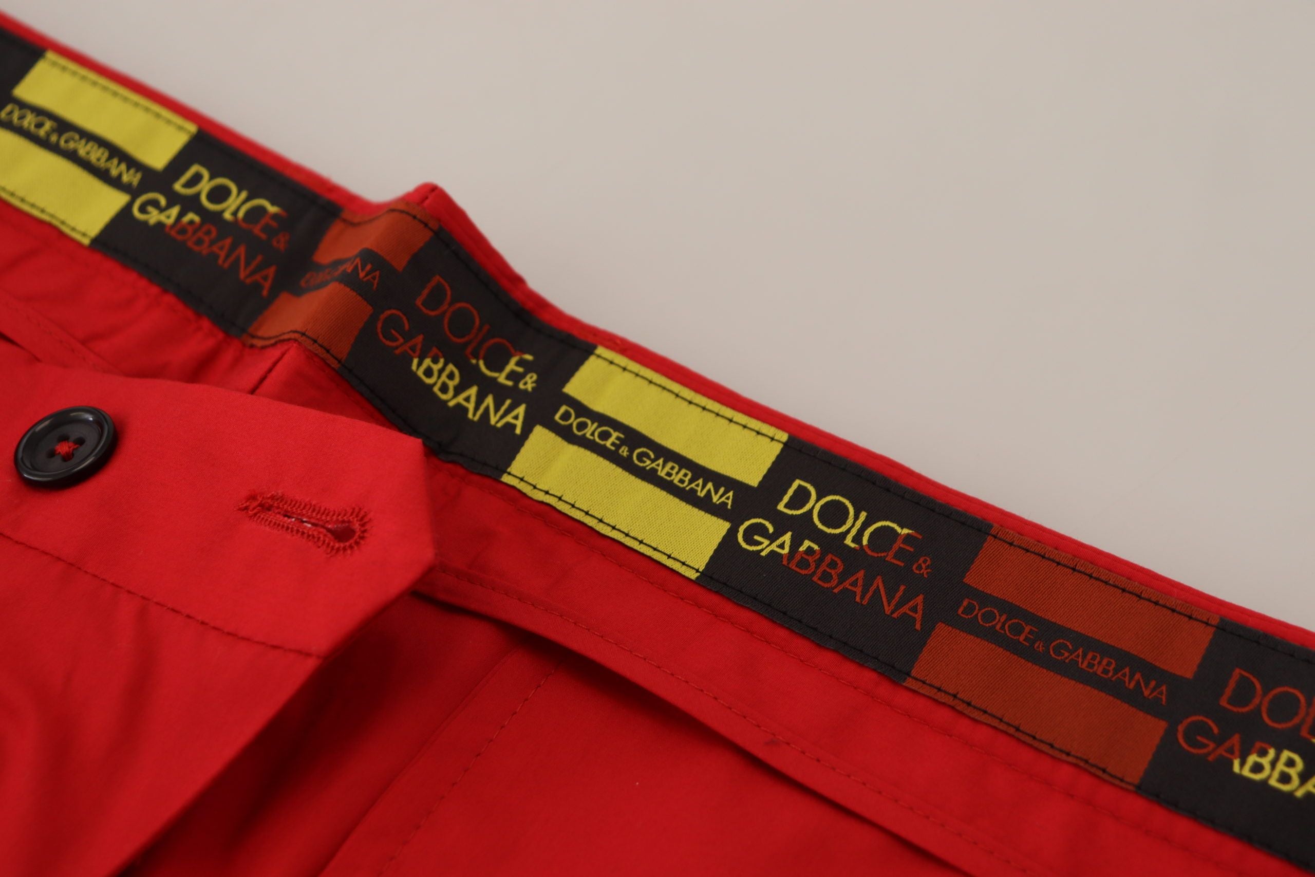Authentic Designer Authentic Designer Dolce & Gabbana Red Cotton Slim Fit Trousers Chinos Pants