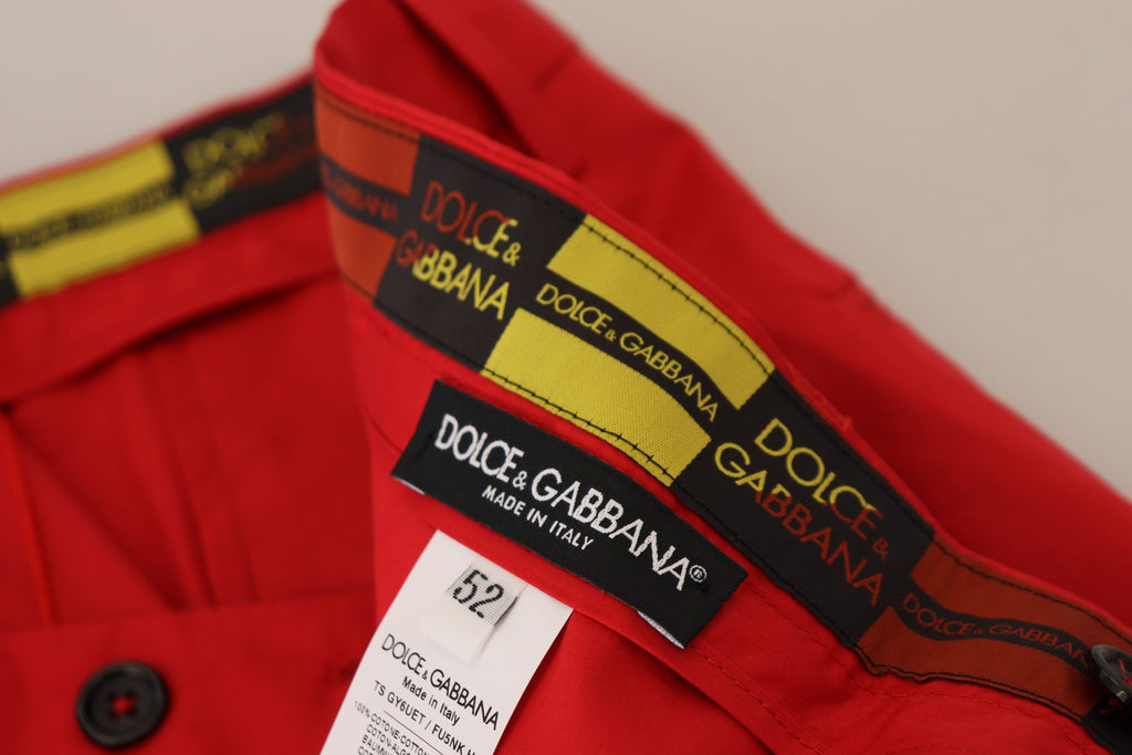 Authentic Designer Authentic Designer Dolce & Gabbana Red Cotton Slim Fit Trousers Chinos Pants