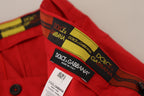 Authentic Designer Authentic Designer Dolce & Gabbana Red Cotton Slim Fit Trousers Chinos Pants