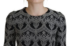 Dolce & Gabbana Black Gray Jacquard Sheath Bodycon Dress
