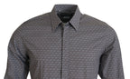 Dolce & Gabbana Gray Brown GOLD Slim Fit Dress Formal Shirt