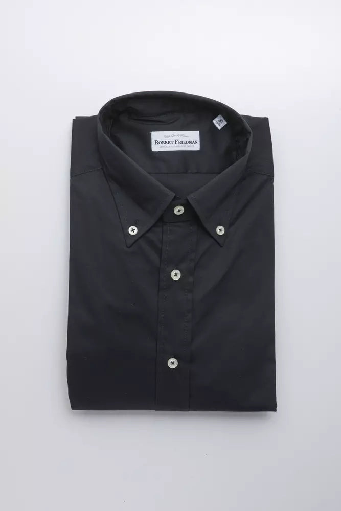 Robert Friedman Black Cotton Men's Shirt