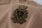 Dolce & Gabbana Beige Cashmere Crown Logo Pullover Sweater