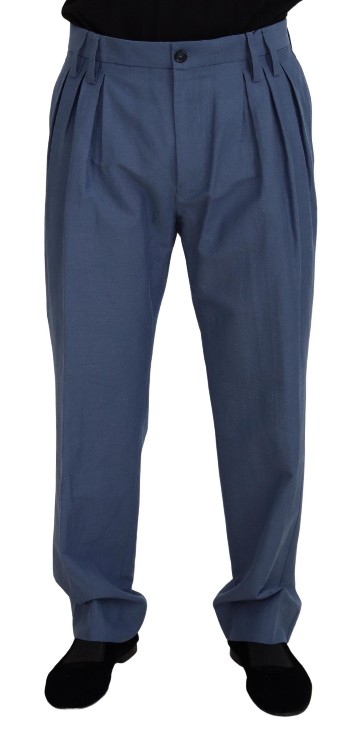 Authentic Designer Authentic Designer Dolce & Gabbana Blue Linen Chino Men Formal Pants