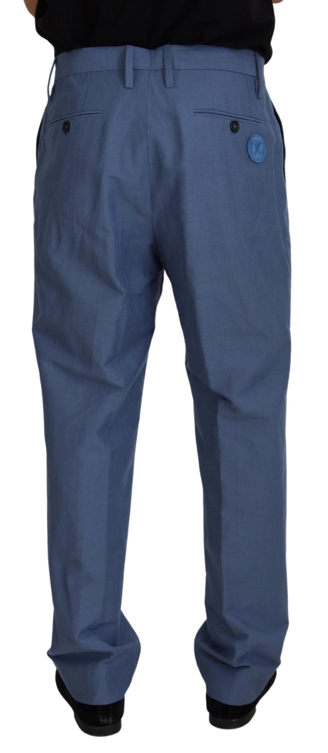 Authentic Designer Authentic Designer Dolce & Gabbana Blue Linen Chino Men Formal Pants
