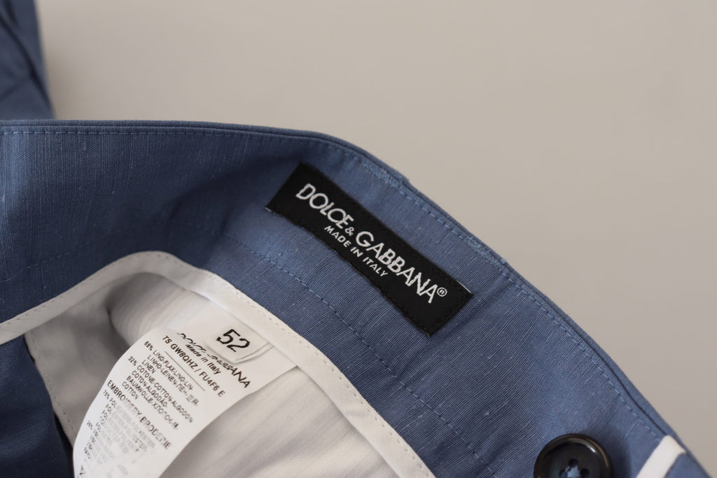 Authentic Designer Authentic Designer Dolce & Gabbana Blue Linen Chino Men Formal Pants