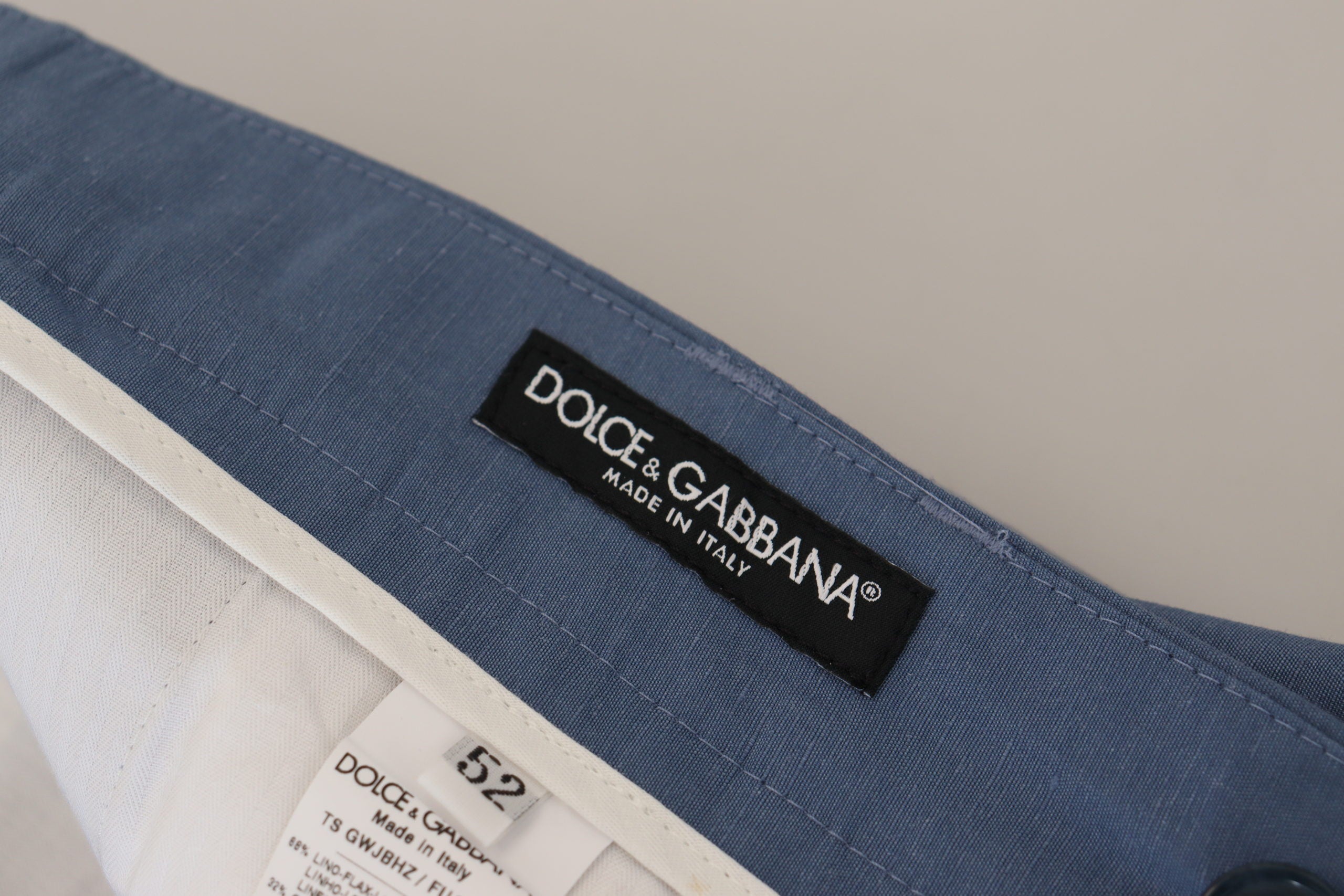 Authentic Designer Authentic Designer Dolce & Gabbana Blue Linen Chino Formal Pants