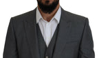 Dolce & Gabbana Gray MARTINI 3 Piece Slim Fit Suit