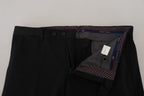 Domenico Tagliente Black Polyester Tapered Dress Pants
