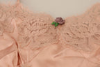 Dolce & Gabbana Pink Satin Lace Roses Tank Top Lingerie