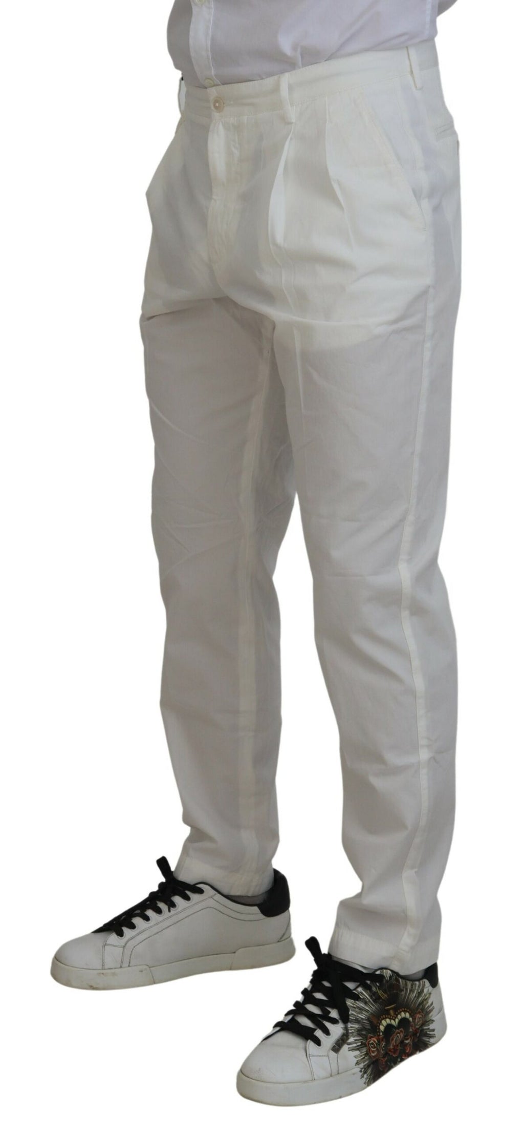 Authentic Designer Authentic Designer Dolce & Gabbana White Cotton Skinny Chino Pants