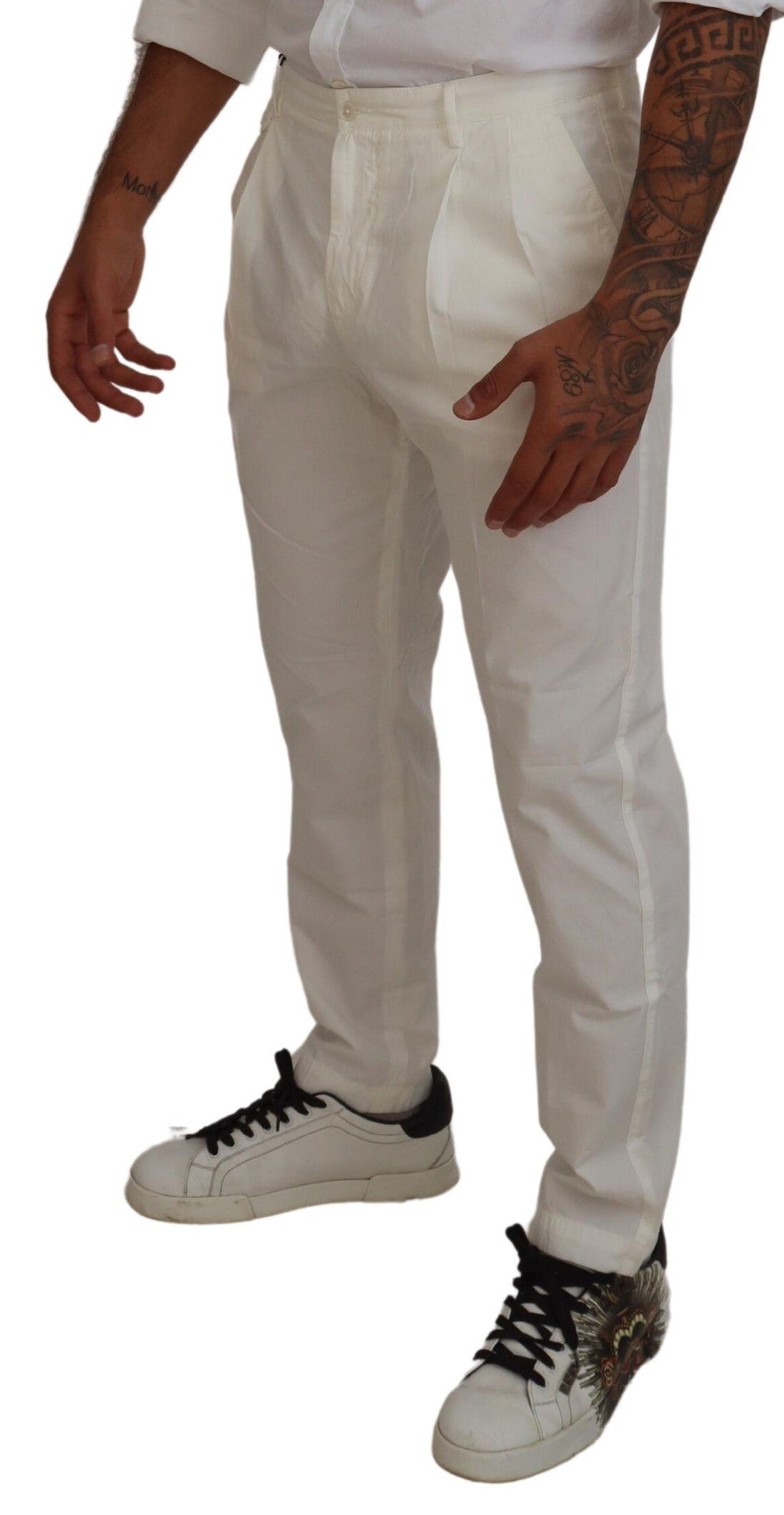 Authentic Designer Authentic Designer Dolce & Gabbana White Cotton Skinny Chino Pants