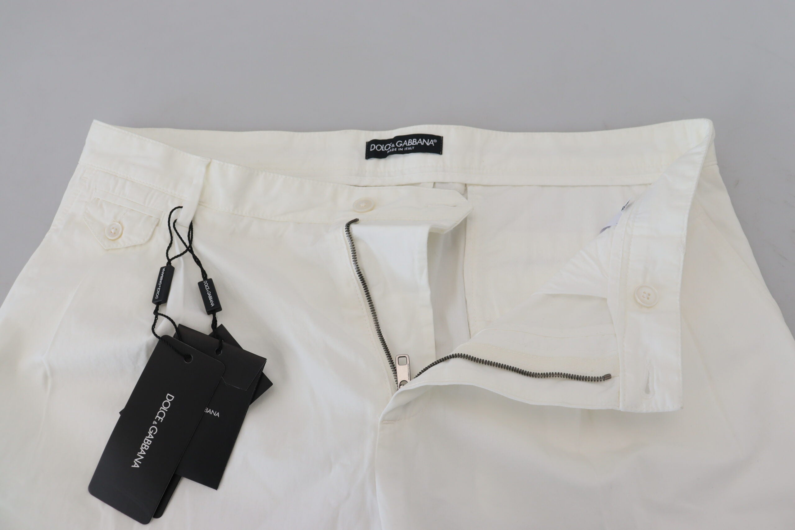 Authentic Designer Authentic Designer Dolce & Gabbana White Cotton Skinny Chino Pants