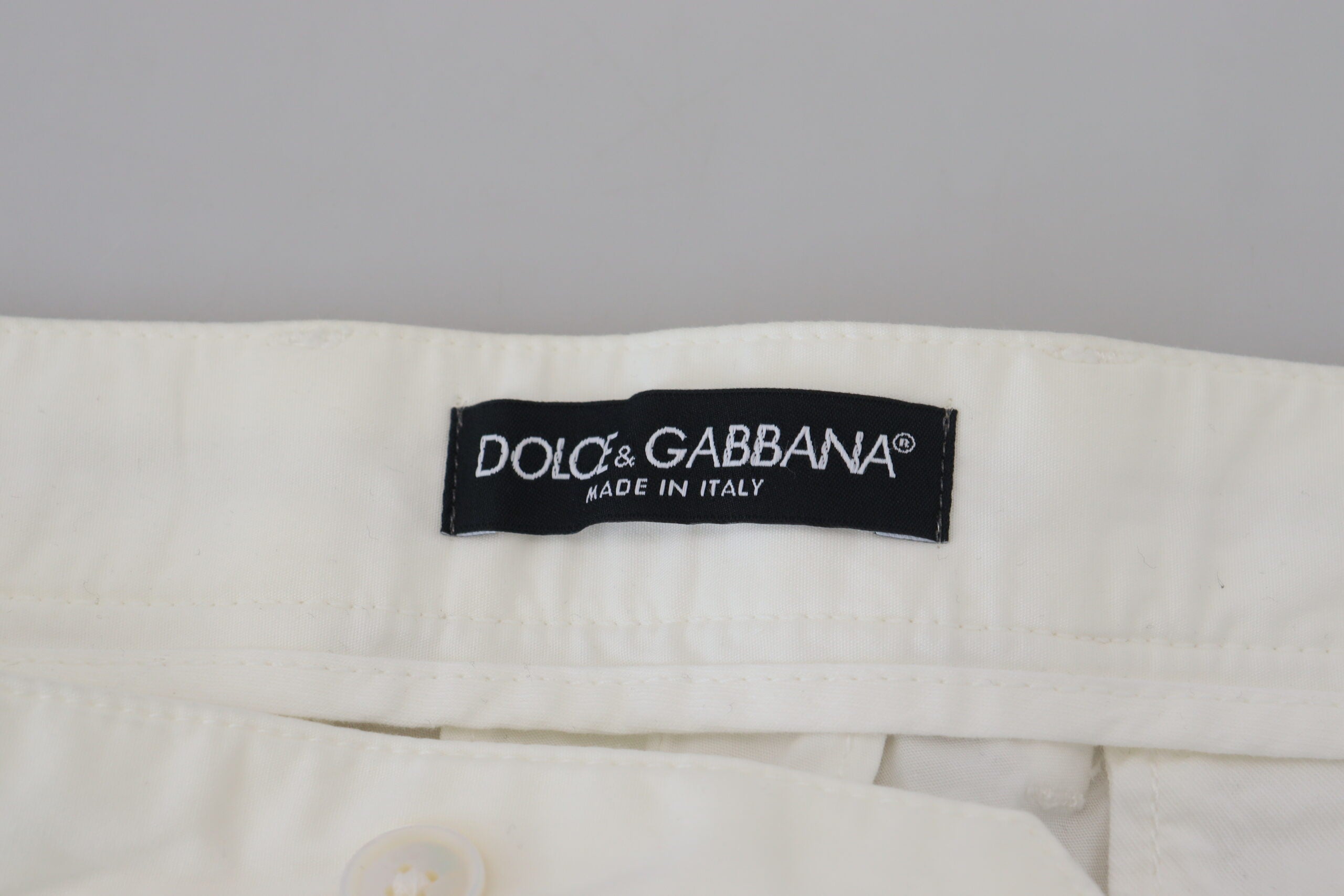 Authentic Designer Authentic Designer Dolce & Gabbana White Cotton Skinny Chino Pants