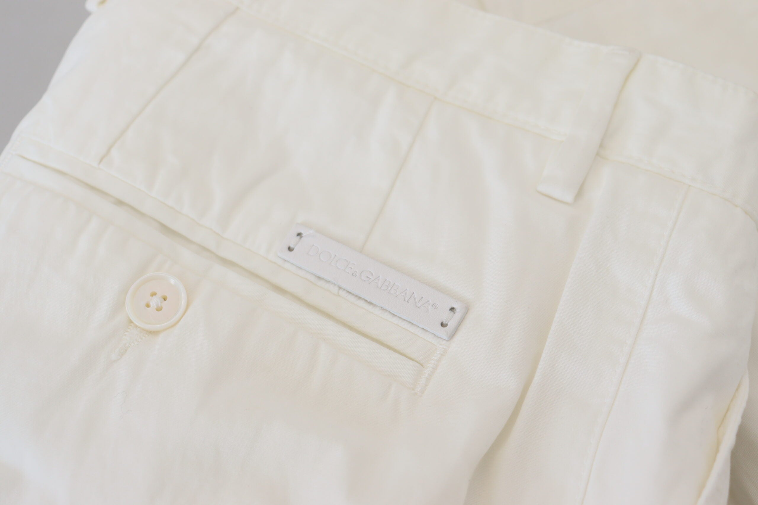 Authentic Designer Authentic Designer Dolce & Gabbana White Cotton Skinny Chino Pants